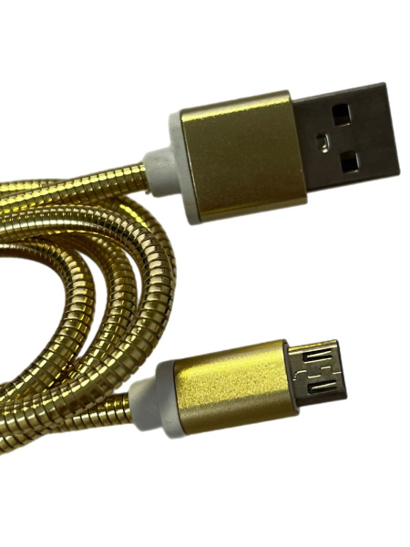 Кабель USB/micro USB 100 см Метал золото Кабель USB/micro USB 100 см Метал золото