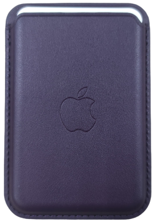 Накладка кардхолдер Leather Wallet Magsafe для iPhone c 12 по 15 серии фиолетовая