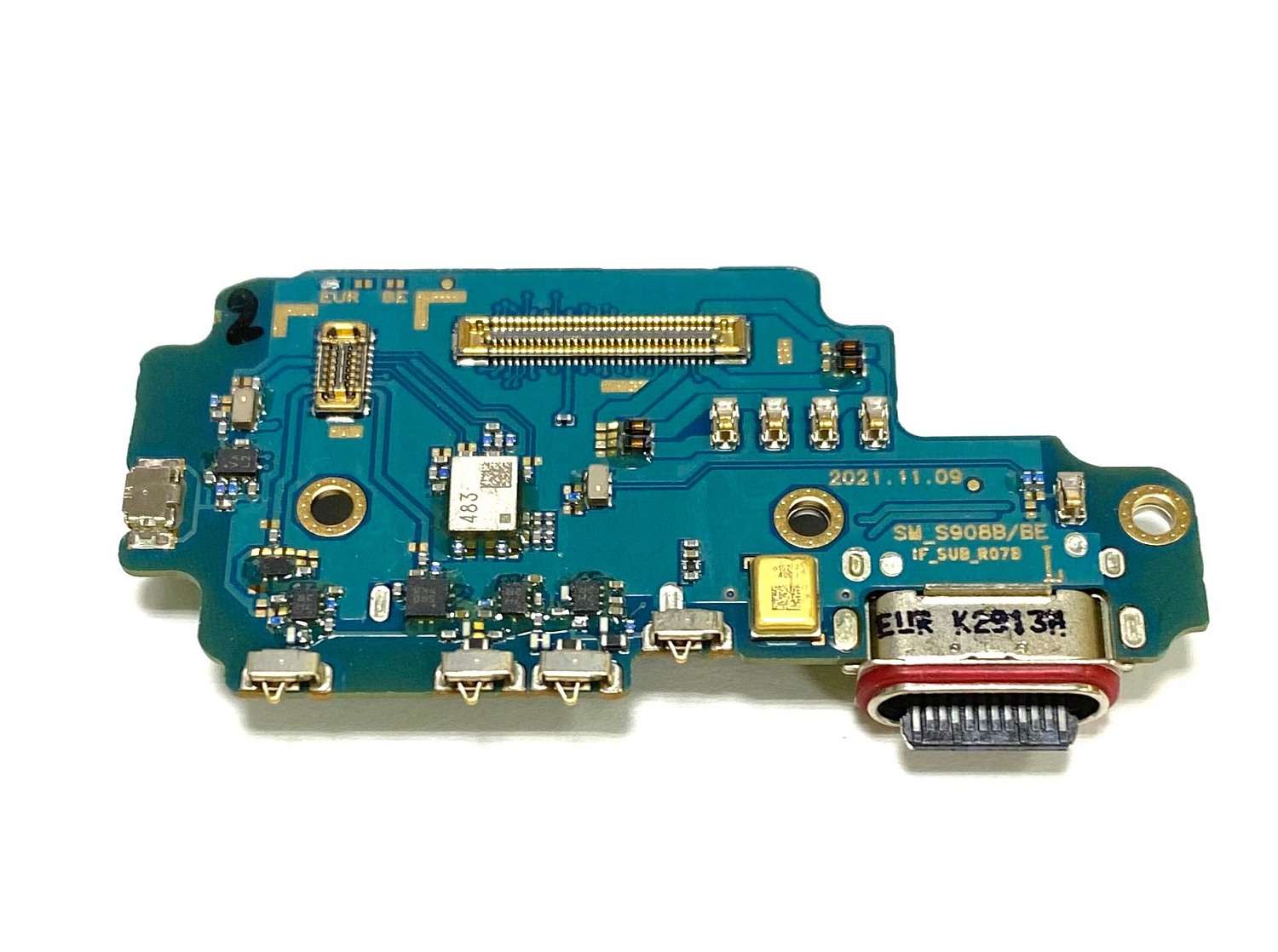 Нижняя плата Samsung Galaxy S22 Ultra (SM-S908B) с разьемом зарядки,SIM и микрофоном