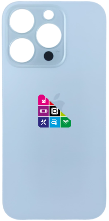 Задняя крышка для iPhone 14 Pro, серебристая, с большим отверстием под камеру