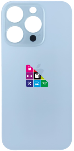 Задняя крышка для iPhone 14 Pro, серебристая, с большим отверстием под камеру