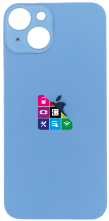 Задняя крышка для iPhone 14, голубая, с большим отверстием под камеру