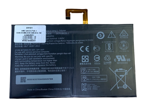 АКБ Lenovo Tab 2 X30F/X30M/A10-30F/A10-70F (L14D2P31)