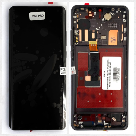 Дисплей Huawei P30 Pro (VOG-L29) с тачскрином в рамке (черный) OLED