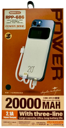Power Bank Remax RPP-686 Type-C Lightning  20000mAh