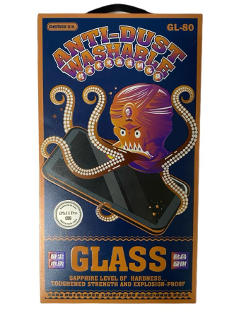 Защитное стекло Remax GL-80 для iPhone 14 Pro сапфировое напыление 3D черное 